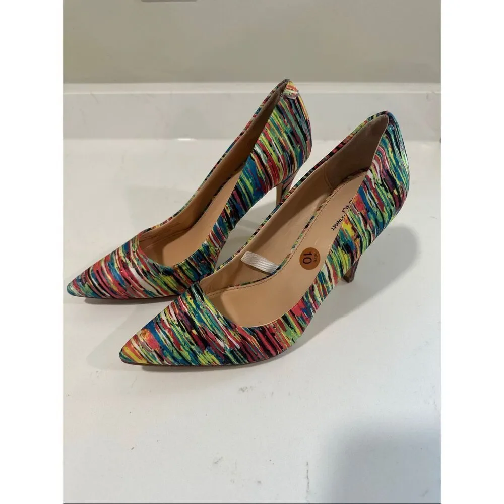 Prabal Gurung for Target Multicolor Striped Stiletto Pumps Size 10